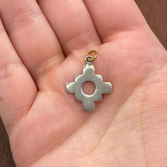 Unbranded Jewelry - Vintage 925 Sterling Silver Chakana Andean Inca Cross Peru Pendant Charm